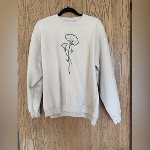 Women's Cream Floral Graphic Sweatshirt
